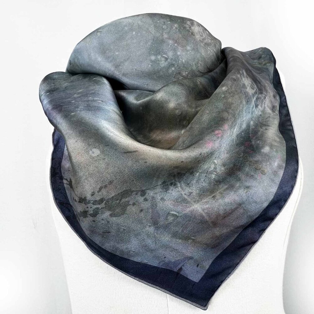 Cosmic Snow Storm & Fairy Dust Square Pure Silk Scarf or Wrap